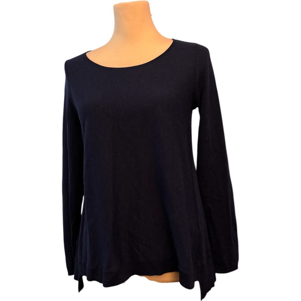 Eileen Fisher Merino Wool Alpaca and Tencel Blend Sweater, Blue, Small Petite